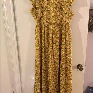 Ann Taylor Yellow Floral Maxi Dress